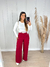 Calça pantalona Duna cereja