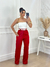 Calça pantalona alfaiataria premium vermelha