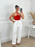 Calça pantalona alfaiataria premium branca - Karla Prando Boutique