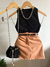 Shorts-saia Graziele cor marrom