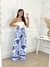 Calça pantalona Jade estampada azul