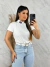 Blusa modal pedraria manga curta na internet