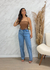 Calça wide leg lavagem clara - Karla Prando Boutique