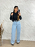Calça wide leg clara
