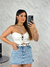 Shorts saia jeans lavagem marmorizada - comprar online