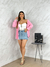 Shorts saia jeans lavagem marmorizada