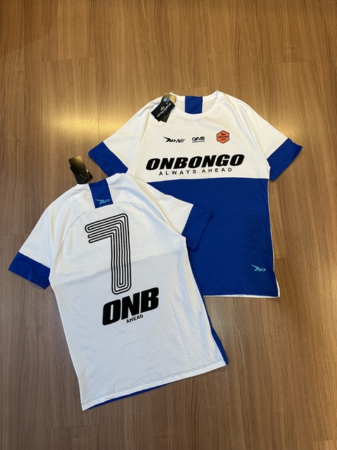 Camiseta ONB Recorte Algodão 30.1 - BRANCA/AZUL