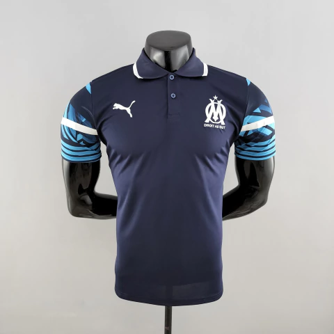 Camisa Polo Olympique de Marseille 22/23 - Azul