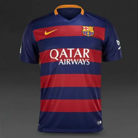 Camisa Barcelona 15/16 Retrô - Azul e Vermelho