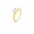 ANEL SOLITÁRIO COM CRISTAL REDONDO BRANCO BANHADO A OURO 18k - comprar online