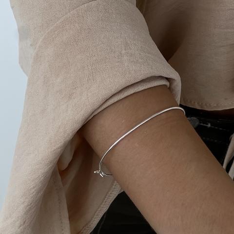 Bracelete liso de prata 1mm - comprar online