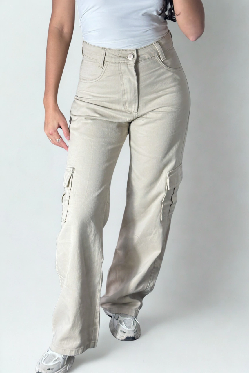 CALÇA CARGO BEGE