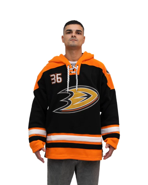 HOODIE ANAHEIM DUCKS HOME UNIFORM #36 GIBSON - comprar online