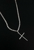 CORRENTE PIASTRINE 3MM 70CM + CRUZ PALITO - PRATA LEGÍTIMA 925