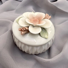 Porta Joia Branco Flor ST3352