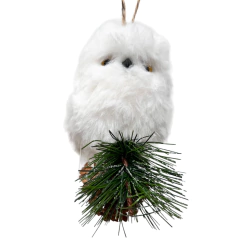 Coruja branca com pinha CL0153 - comprar online