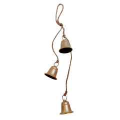 Enfeite pendurar sinos com corda ouro 52cm 1079501 - comprar online