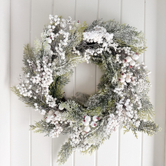 Guirlanda Berry Branca Nevada 50cm 18205