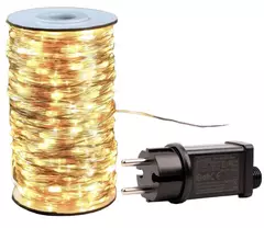 Rolo mini LED FIO COBRE com 160m LUZ FIXA BRANCA QUENTE