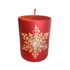 Vela de Natal com floco de neve 10cm FIF0009 - comprar online