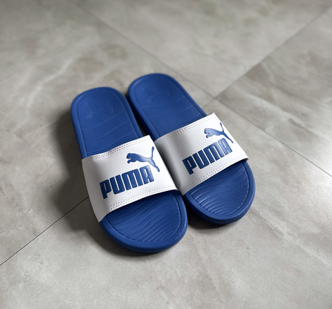 Chinelo Slide Puma (Branco + Azul)