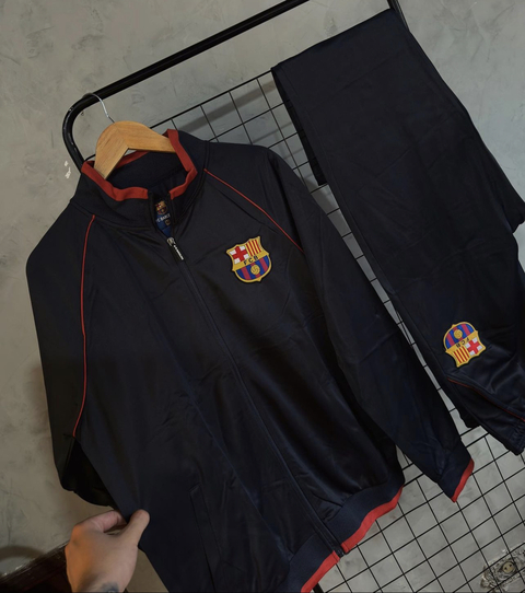 Conjunto Barcelona Oficial - (Azul Marinho + Vermelho)