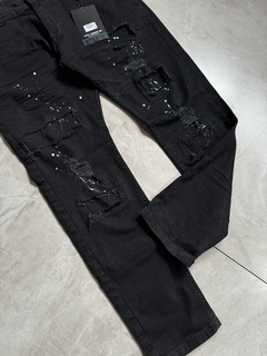 Calça Jeans Jogador - Preta Patch com Pingos (2400231) na internet
