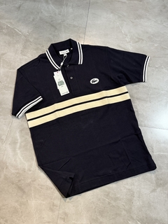 Polo Lacoste Paris - Azul Marinho (Veludo)