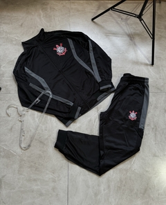 Agasalho Corinthians - Preto / Cinza (Oficial)