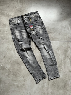 Calça Jeans - Mescla Cinza (Modelo Jogador)