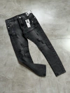 Calça Jeans Modelo Jogador - Cinza Pura com Pingos