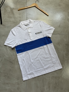 Polo Lacoste Paris - Branca e Azul
