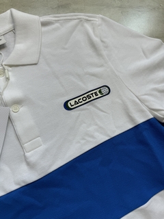 Polo Lacoste Paris - Branca e Azul - comprar online