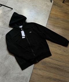 Moletom Lacoste Ziper - 100% Algodão (Preto)