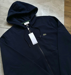 Moletom Lacoste 100% Algodão (Ziper) - Azul Marinho - comprar online