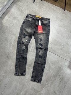 Calça Jeans - Jogador Cinza com Pingos (2419326)