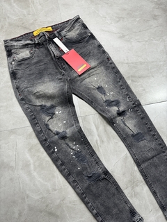 Calça Jeans - Jogador Cinza com Pingos (2419326) - comprar online