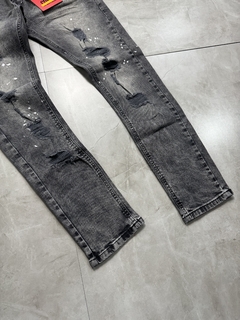 Calça Jeans - Jogador Cinza com Pingos (2419326) na internet