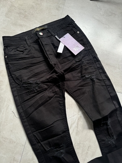 Calça Jeans Jogador - Preta (All Black) com Rasgos 2419000 - comprar online