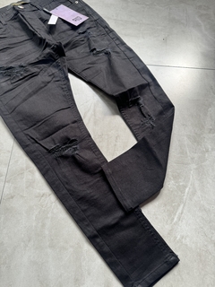 Calça Jeans Jogador - Preta (All Black) com Rasgos 2419000 na internet