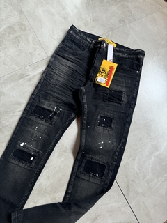 Calça Jeans Jogador - Preta com pingos (2400227) - comprar online