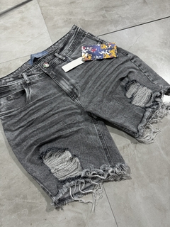 Bermuda Jeans Jogador - Mescla Cinza (2407119) - comprar online
