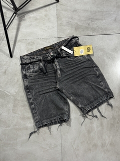 Bermuda Jeans Jogador - Preto / Cinza (2412019)