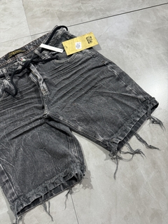 Bermuda Jeans Jogador - Preto / Cinza (2412019) - comprar online