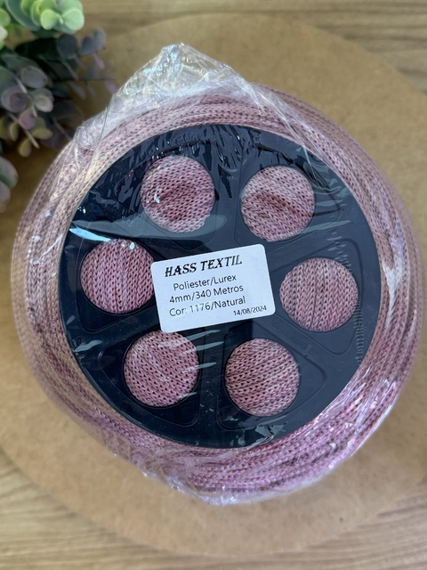 FIO DE POLIÉSTER 4MM - ROSE C/ LUREX NATURAL 1176