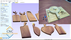 TBL01 KIT VECTORES TABLAS DE PICAR Y PLATOS DE MADERA
