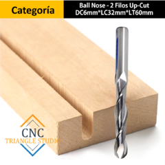 FBN12 Fresa Ball Nose DC6mm Tallado 3D y Ranurado - CNC Trianglestudio