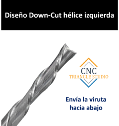 FDC01 Fresa 2 Filos DC3.175mm Down-Cut Negativa - comprar en línea