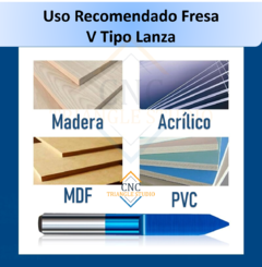 FGV Fresas V Tipo Lanza Tallado y grabado Fino - comprar en línea