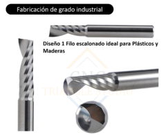 FH14 Fresa 1 Filo Escalonado DC6mm P/Plásticos Up-Cut - comprar en línea